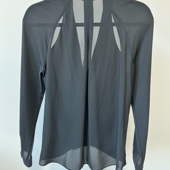 Trouve black sexy sheer cut-out top | size S - Picture 4 of 5